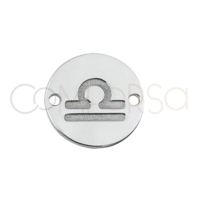 Entrepieza horóscopo Libra bajo relieve 10 mm plata chapada en oro