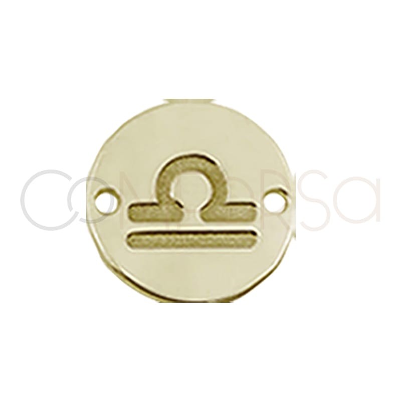 Entrepieza horóscopo Libra bajo relieve 10 mm plata chapada en oro