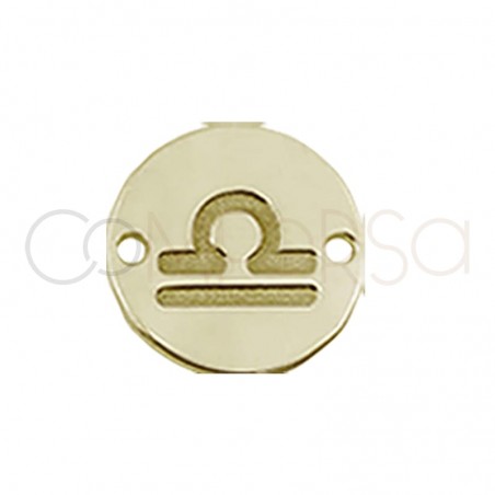 Entrepieza horóscopo Libra bajo relieve 10 mm plata chapada en oro