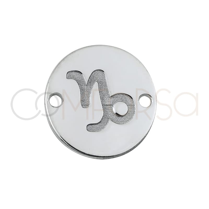 Conector horóscopo Capricornio bajo relieve 10 mm plata 925