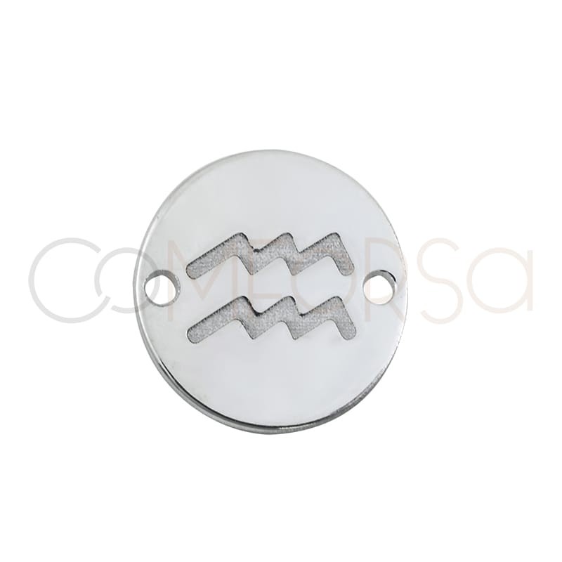 Entrepieza horóscopo Acuario bajo relieve 10 mm plata 925