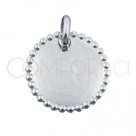 Sterling silver 925 pendant with balls around edge 20 mm