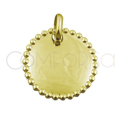 Gold-plated silver pendant with metal sheet with edge 20 mm
