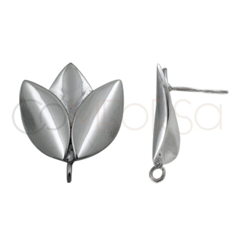 Sterling silver 925 tulip earring finding 18.5 x 22mm