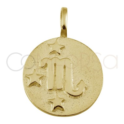 Sterling silver 925 gold-plated Scorpio horoscope pendant 20mm