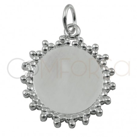 Sterling silver 925 beaded solar pendant 20 mm