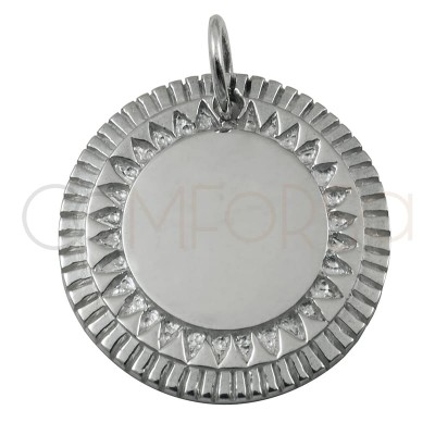 Sterling silver 925 ethnic pendant 20 mm