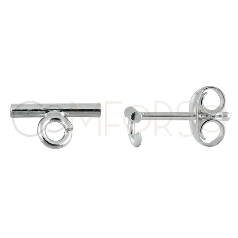 Sterling silver 925 bar earring with jump ring 8mm