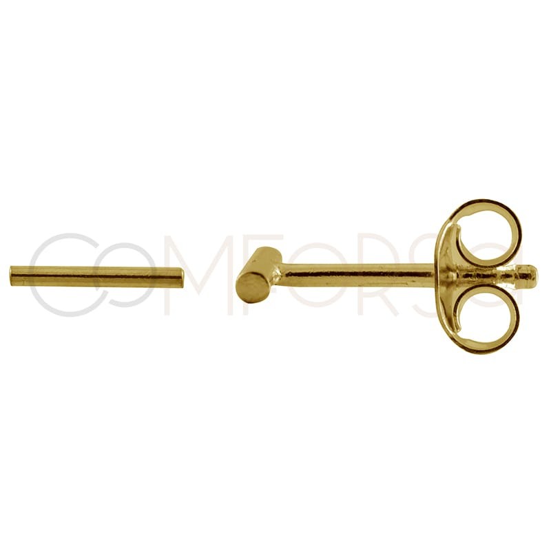 Sterling silver 925 gold-plated bar earring 10mm