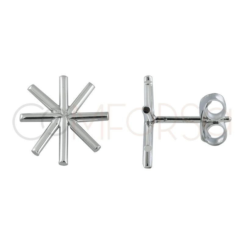 Pendientes asterisco 12 mm plata 925