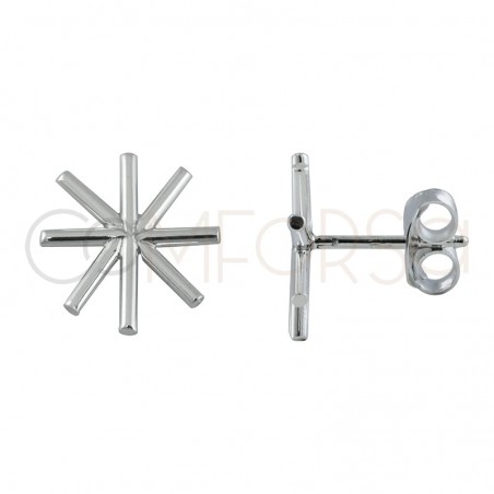 Aretes asterisco 12 mm plata 925