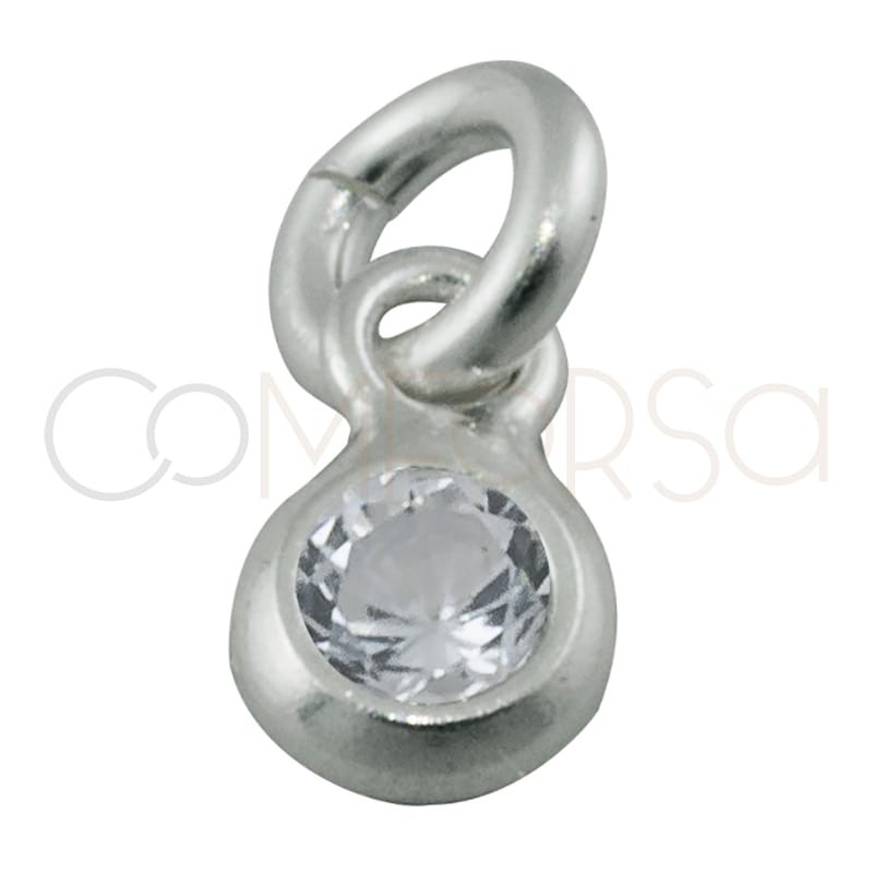 Dije zirconia 3 mm plata 925