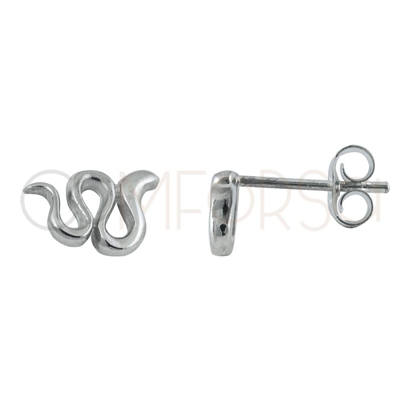 Pendientes serpiente 9 x 6mm plata 925