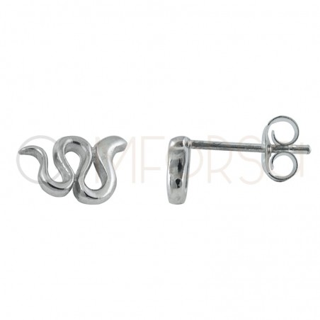 Aretes serpiente 9 x 6mm plata 925