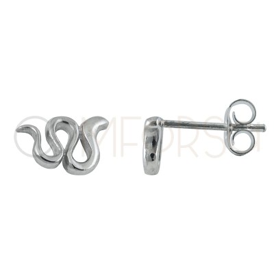 Aretes serpiente 9 x 6mm plata baño de oro