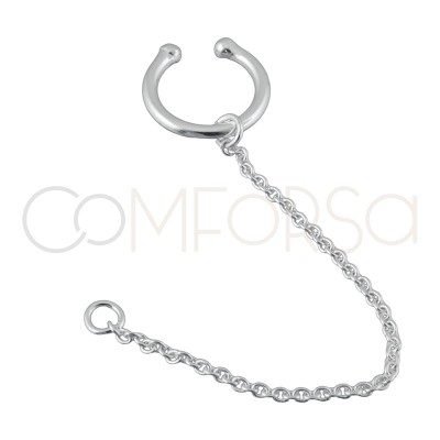 Sterling silver 925 ear cuff with chain and jump ring