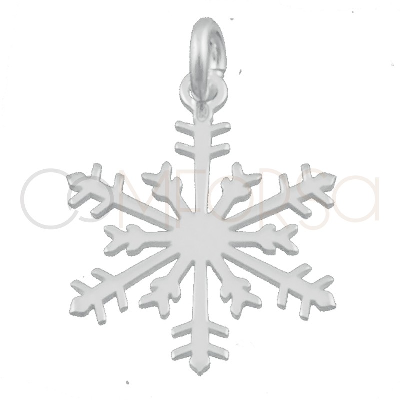 Sterling silver 925 snowflake pendant 13 mm