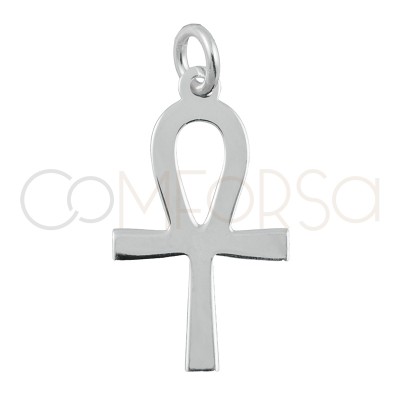 Sterling silver 925 gold-plated Key of Life pendant 11x 20 mm