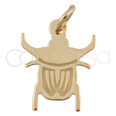 Sterling silver 925 gold-plated Egyptian Scarab pendant 11x 14 mm