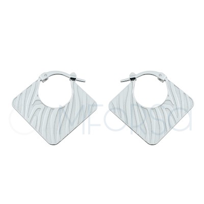 Sterling silver 925 zebra print earrings 25x23.7 mm