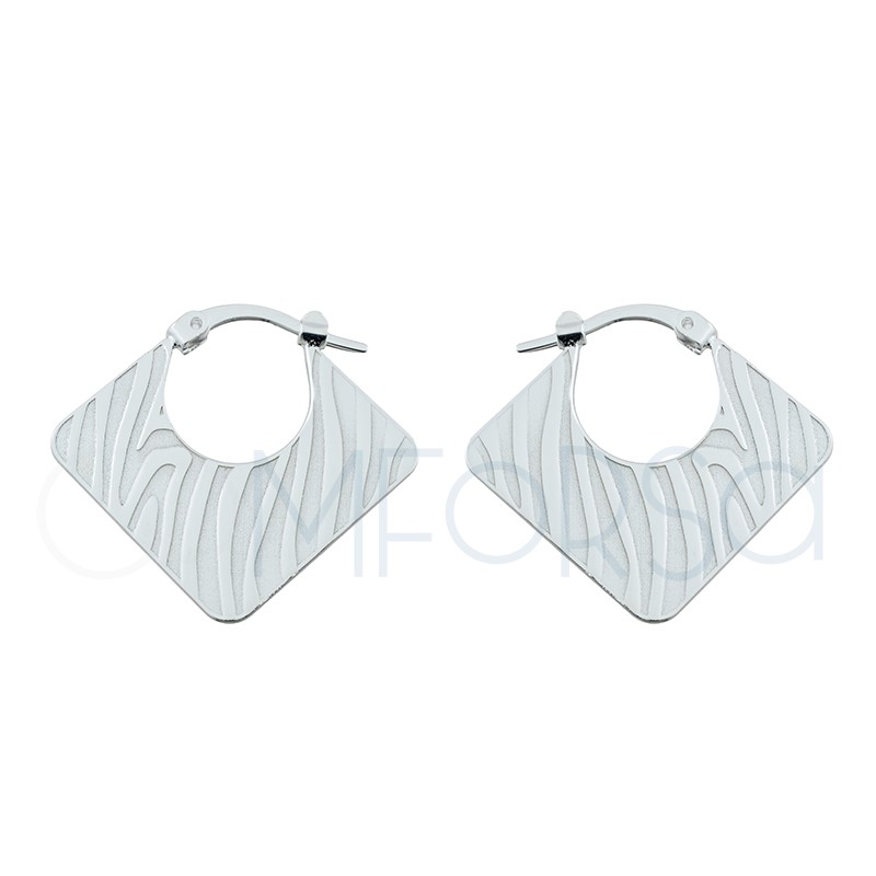 Aretes cebra 25 x 23.7mm plata 925