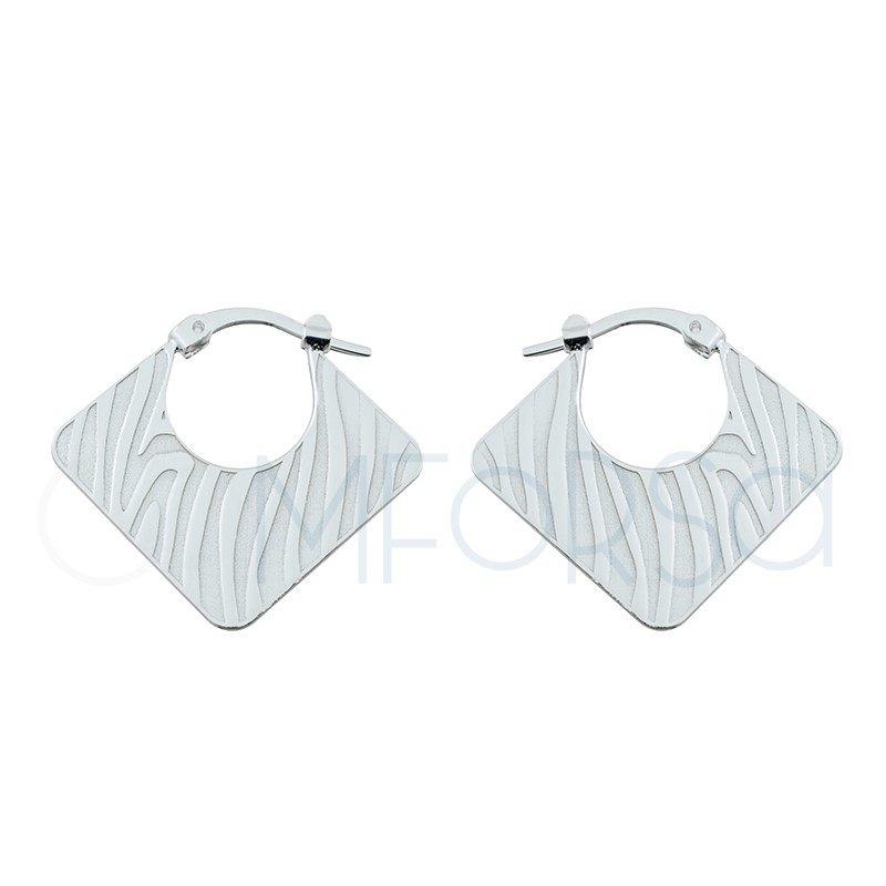 Sterling silver 925 zebra print earrings 25x23.7 mm