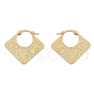 Sterling silver 925 gold-plated leopard print earrings 25x23.7 mm