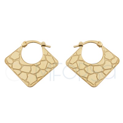 Sterling silver 925 gold-plated crocodile print earrings 25x23.7 mm