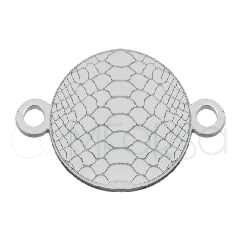 Sterling silver 925 snakeskin print connector 10 mm