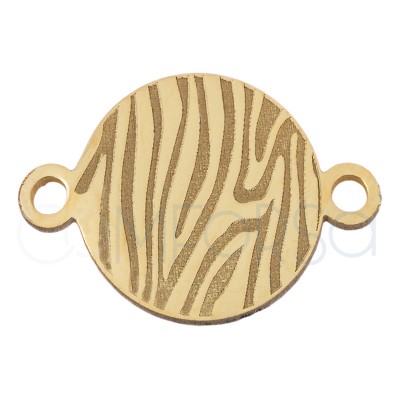 Sterling silver 925 gold-plated zebra print connector 10 mm