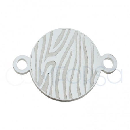 Sterling silver 925 gold-plated zebra print connector 10 mm