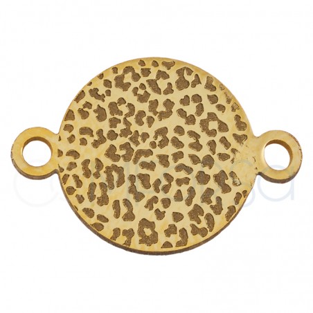 Entrepieza leopardo 10 mm plata chapada en oro