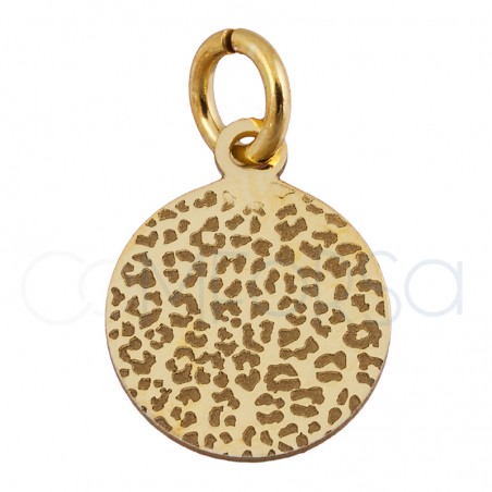 Colgante chapa leopardo 10 mm plata 925