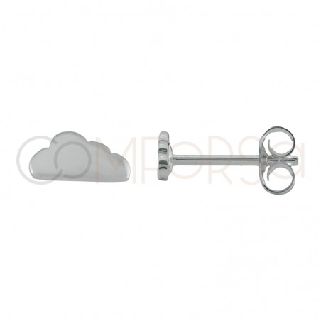 Sterling silver 925 cloud earrings 8 x 4 mm