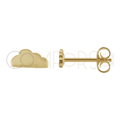 Sterling silver 925 gold-plated cloud earrings 8 x 4 mm