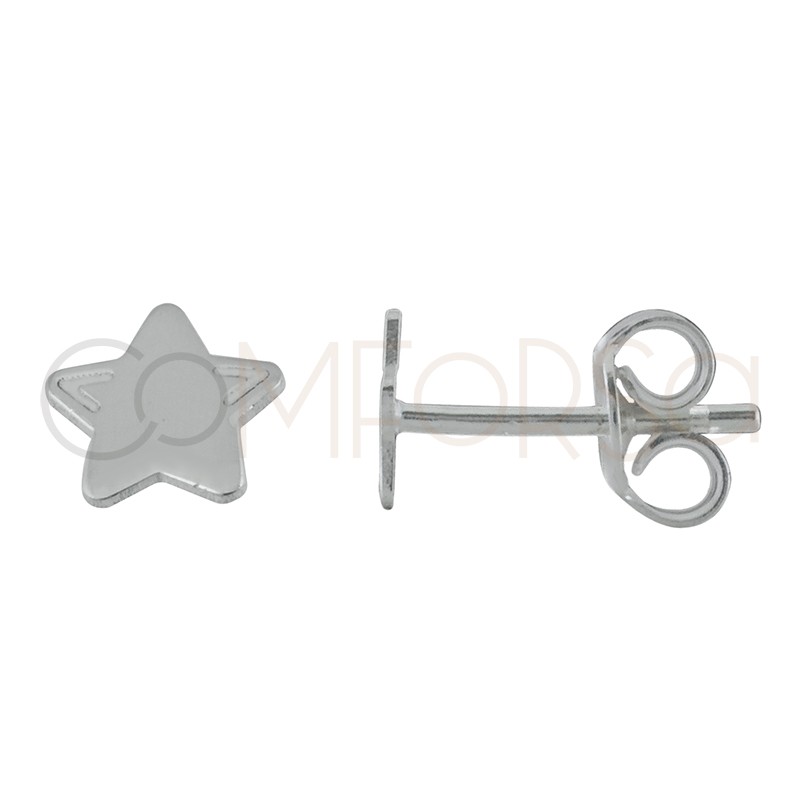 Pendiente mini estrella 6 mm plata 925