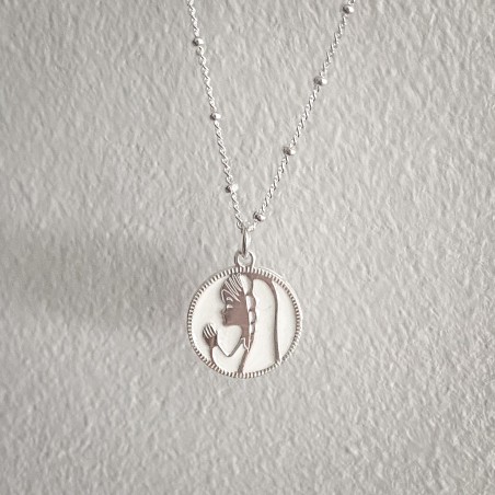 Sterling silver 925 virgin with veil white enamel pendant 15mm