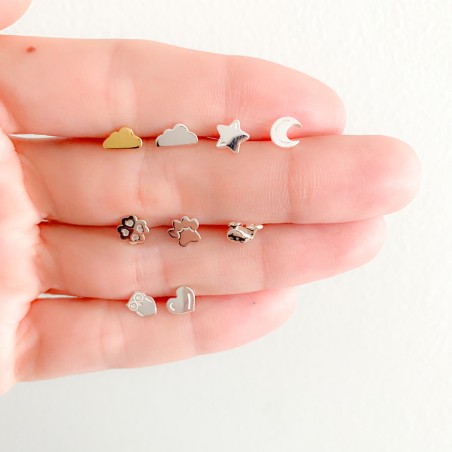 Pendiente mini trébol 6 mm plata 925