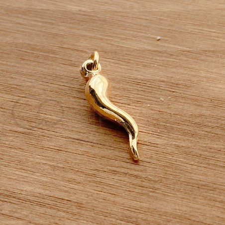Sterling silver 925 gold-plated chili pendant 5 x 20 mm