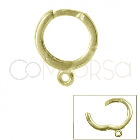 Sterling silver 925 gold-plated Hoop earrings 12 mm with open jump ring