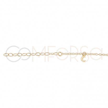 Sterling silver 925 gold-plated moons anklet 21.5cm
