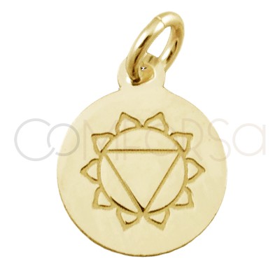 Sterling silver 925 gold-plated "MANIPURA" pendant 10 mm