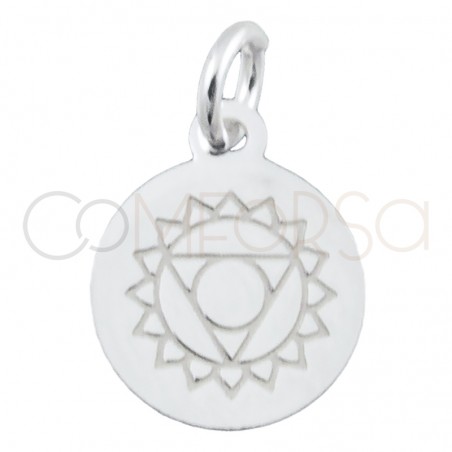 Colgante chakra "VISHUDDA" 10mm plata 925 chapada en oro