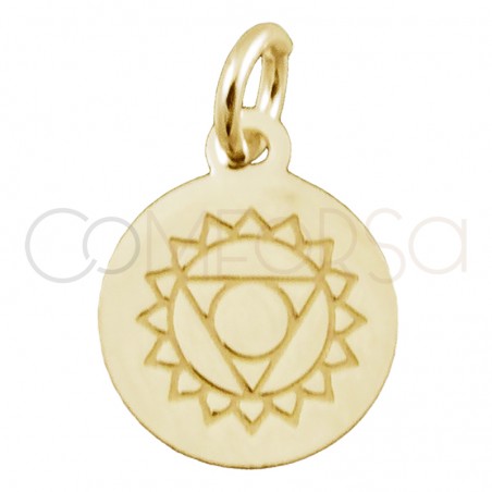 Colgante chakra "VISHUDDA" 10mm plata 925 chapada en oro