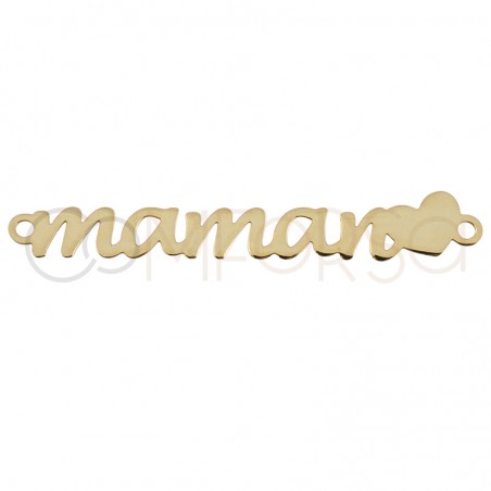 Sterling silver 925 gold-plated maman with heart connector 25 mm