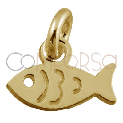Sterling silver 925 gold plated fish pendant 5 x 8mm