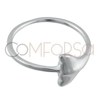 Sterling silver 925 whale tail ring 7 x 9mm