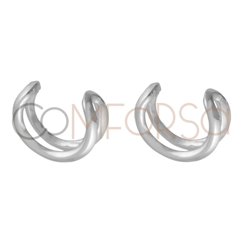 Ear cuff doble 11.5mm plata 925ml