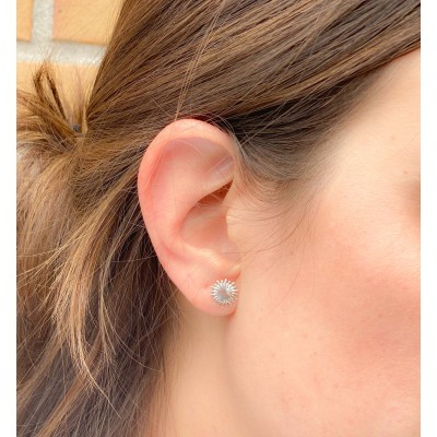 Sterling silver 925 gold plated sun earring 10mm