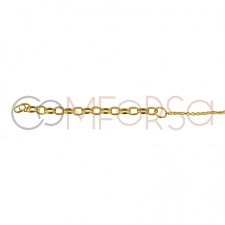 Sterling silver 925 gold-plated anklet with crosses 21.5mm